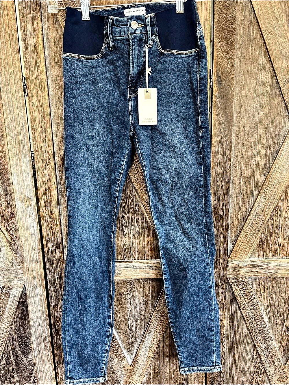 Good American Good Mama The Home Stretch Maternity Skinny Jeans Size 00/25